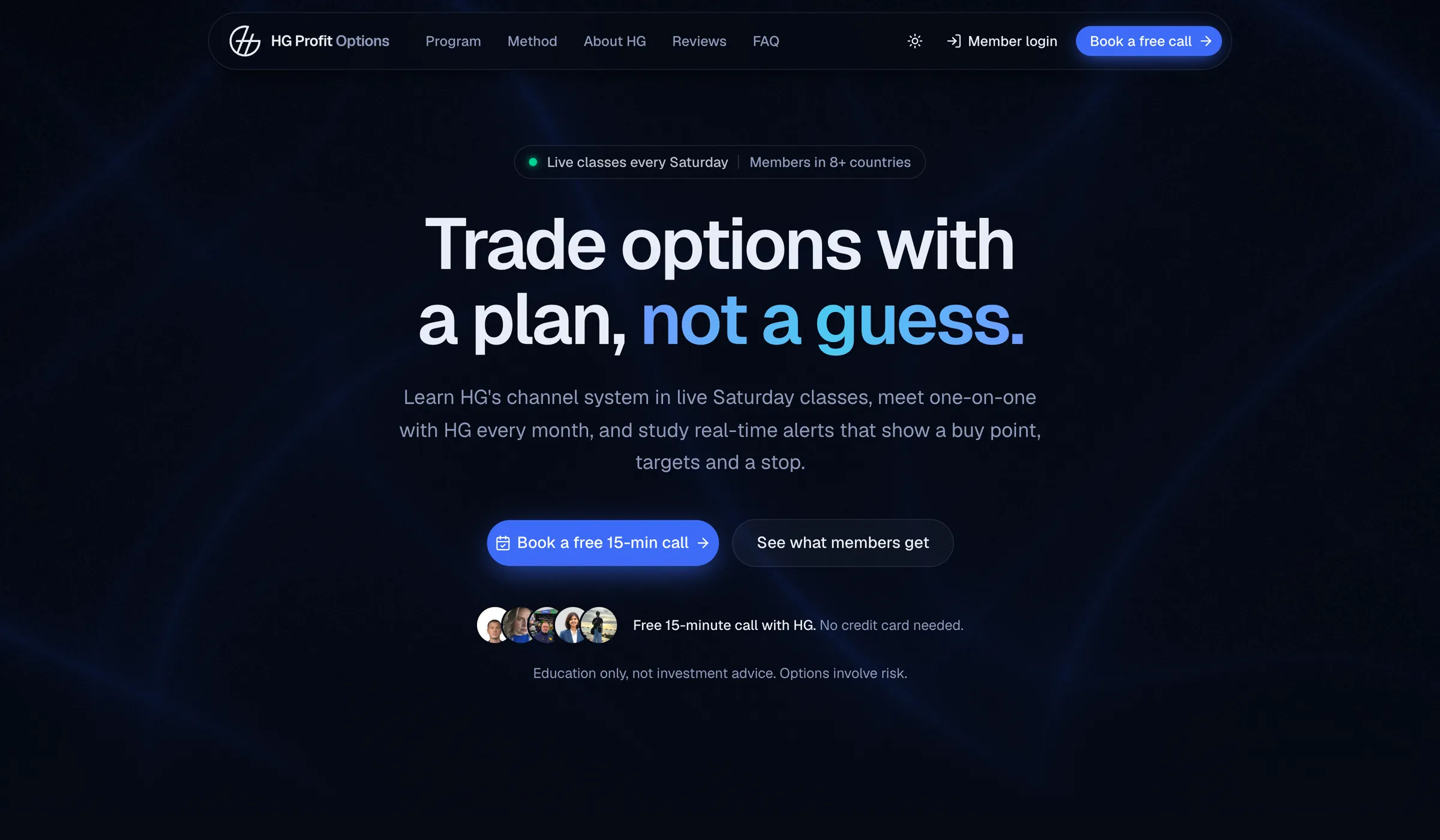 HG Profit Options — desktop screenshot