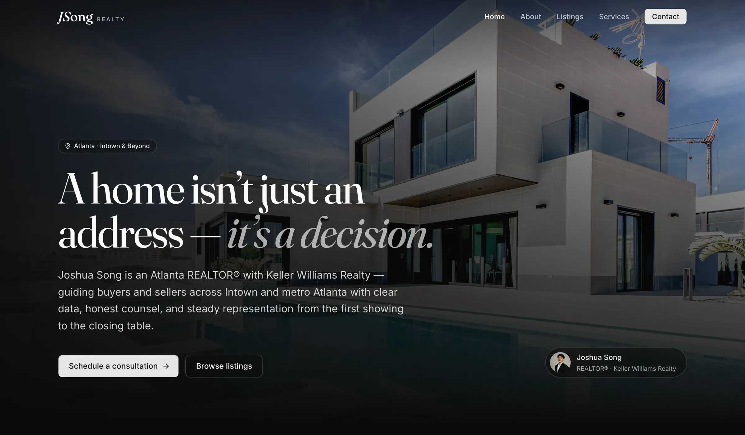 JSong Realty — desktop screenshot