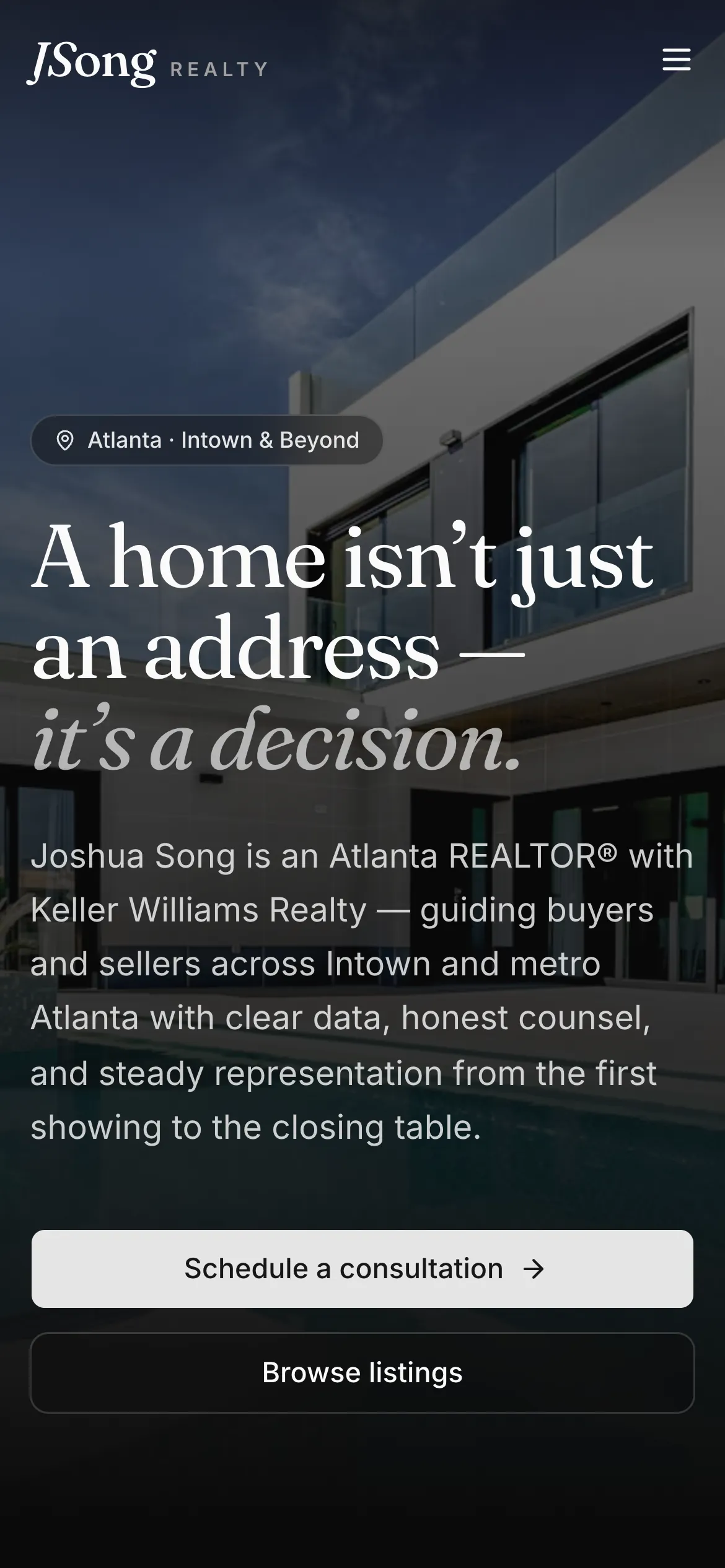 JSong Realty — mobile screenshot